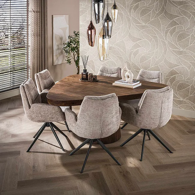 Jedálenský stôl Trojuholník 20-29 Arcadia 165cm Drevo Hnedá Acacia