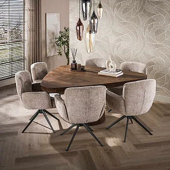 Jedálenský stôl Trojuholník 20-29 Arcadia 165cm Drevo Hnedá Acacia