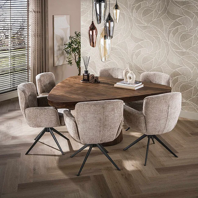 Jedálenský stôl Trojuholník 20-29 Arcadia 165cm Drevo Hnedá Acacia