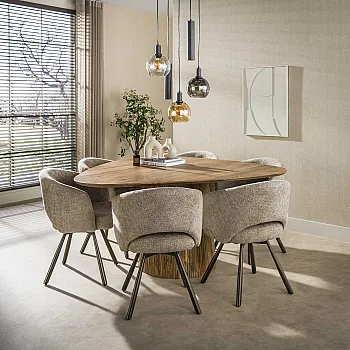Jedálenský stôl Trojuholník 22-83 Wave 150cm Drevo Mango