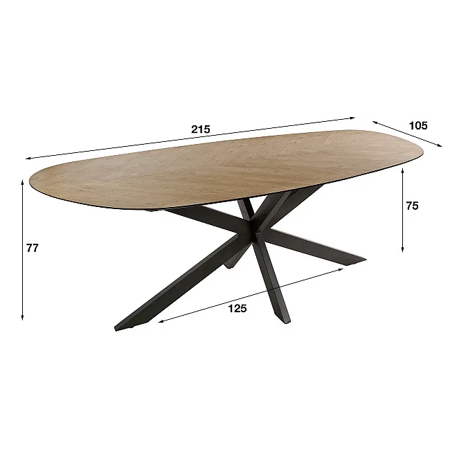 Jedálenský stôl 28-86 Ovál 215x105cm Teak dyha