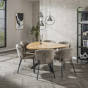 Jedálenský stôl 29-65 135x135cm Triangle Masív drevo Acacia