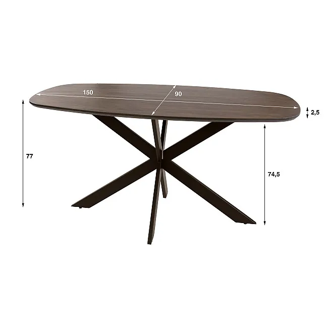 Jedálenský stôl 29-73B Arhus 150x90cm Drevo Hnedá Acacia