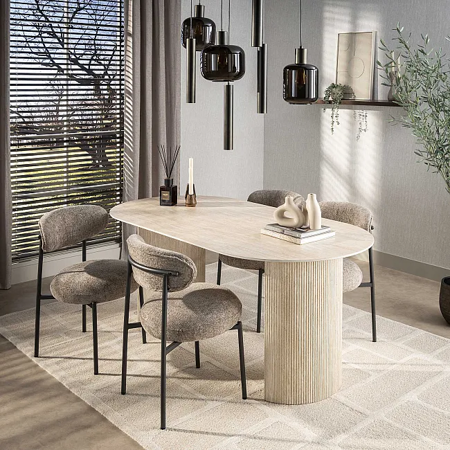 Jedálenský stôl 45-66 Romano 180x90cm Ceramic Travertine