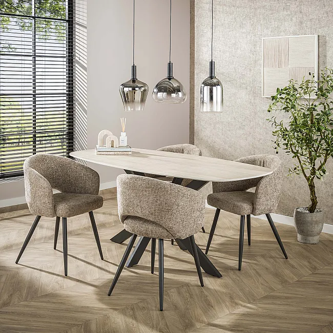 Jedálenský stôl Romano 180x90cm 3D Ceramic Travertine