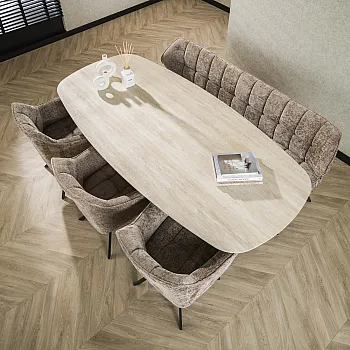 Jedálenský stôl Romano 180x90cm 3D Ceramic Travertine