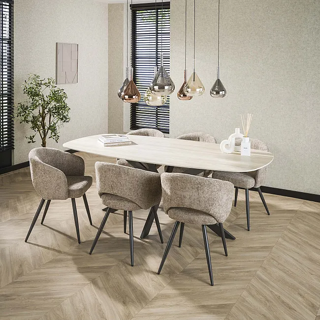 Jedálenský stôl 45-72 Romano 215x105cm 3D Ceramic Travertine