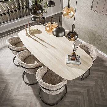 Jedálenský stôl 45-73 Romano 215x105cm Ceramic Travertine