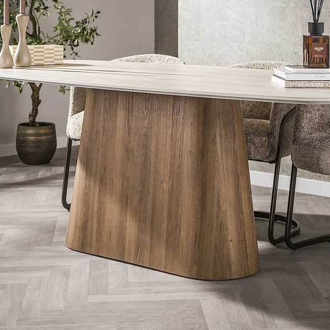 Jedálenský stôl 45-65 180x90cm Ceramik Travertín