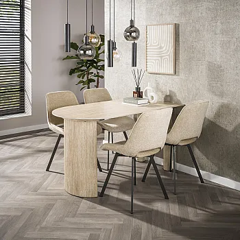 Jedálenský stôl k stene 45-82 Romano 140x80cm Ceramic Travertine