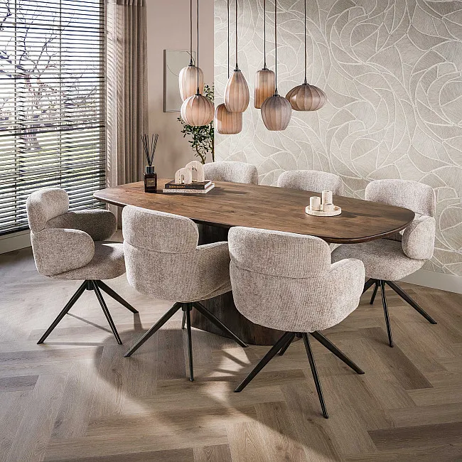 Jedálenský stôl 55-94 Central 215x105cm Masív Drevo Acacia