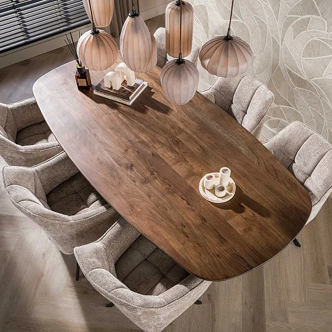 Jedálenský stôl 55-94 Central 215x105cm Masív Drevo Acacia