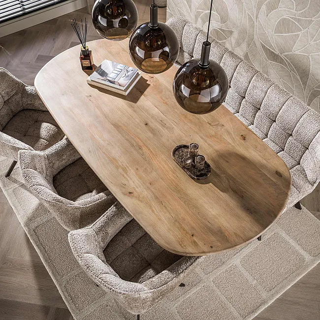 Jedálenský stôl 56-92 Cliff 215x105cm Drevo Mango