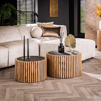 Konferenčný stôl 27-86 Slate Ø68 a Ø55cm 2-set 