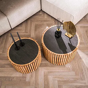 Konferenčný stôl 27-86 Slate Ø68 a Ø55cm 2-set 