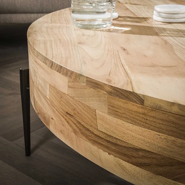Konferenčný stôl 27-98 Bulky Ø120cm Drevo Acacia