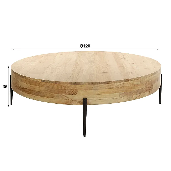 Konferenčný stôl 27-98 Bulky Ø120cm Drevo Acacia