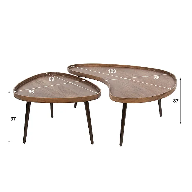 Konferenčný stôl 30-19 Melta 2-set Drevo Acacia