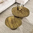 Konferenčný stôl 32-40 Ray 2-set Drevo Antique Gold