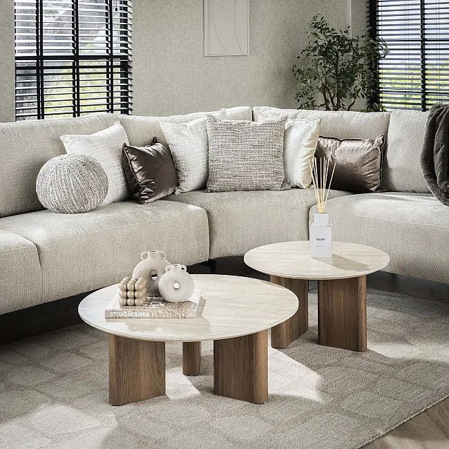 Konferenčný stôl 45-62 Romano 2-set Ceramic Travertine