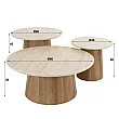 Konferenčný stôl 45-64 Romano 3-set Ceramic Travertine
