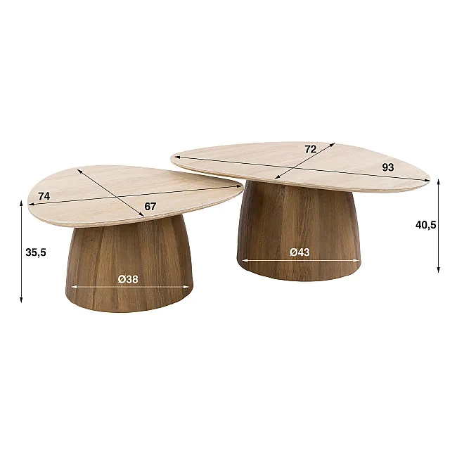 Konferenčný stôl 45-95 Romano 2-set 3D Ceramic Travertine