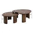 Konferenčný stôl 55-80 Mova 2-set Drevo Acacia