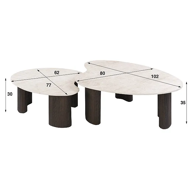 Konferenčný stôl 57-01D Ceramo 2-set 3D ceramik Taj Mahal