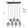 Luster 60-43 Altura 4+3L Frosted Sienna Brown Glass