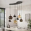 Luster 75-00 Cluster 4+3L Brown + Jantar Glass