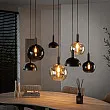 Luster 75-00 Cluster 4+3L Brown + Jantar Glass