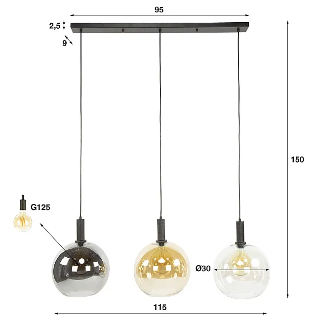 Luster 79-10A Sfere 3L Multicolour Glass