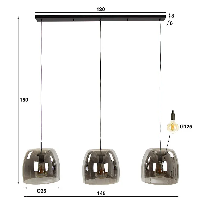 Luster 80-18G Drift 3L Smoke Grey Glass