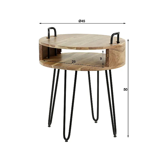 Nočný stolík 21-03 Round Drevo Acacia