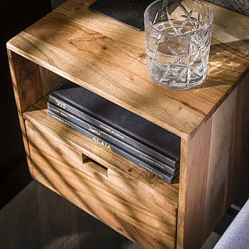Nočný stolík 23-07 Flat Drevo Acacia 2-Set
