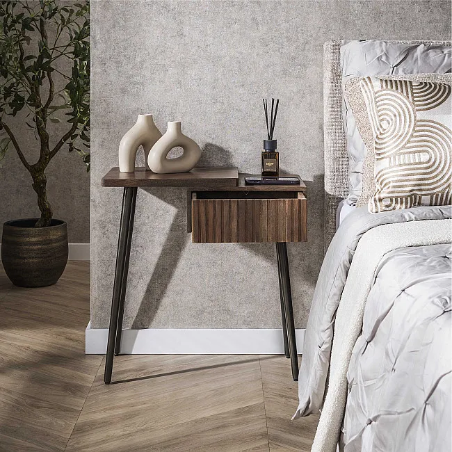 Nočný stolík 30-14 Carve Drevo Acacia - Ľavý