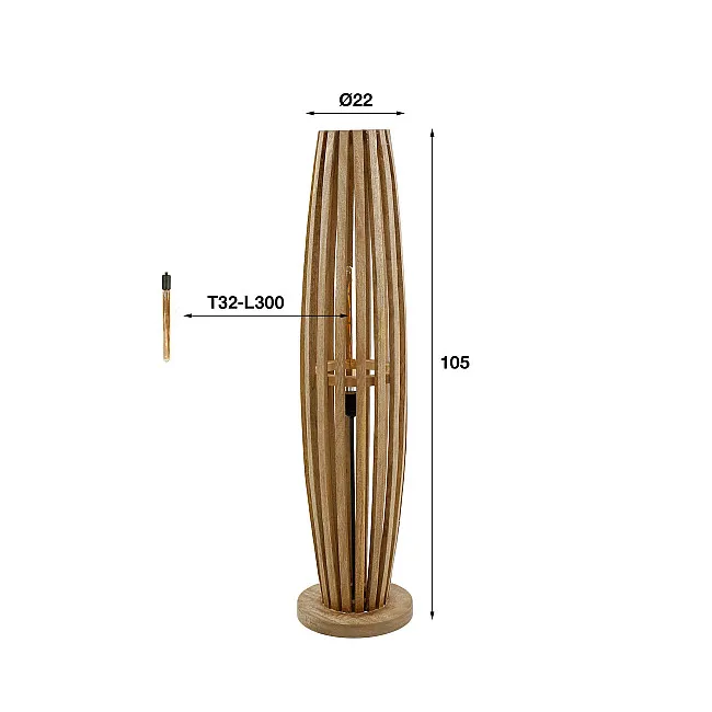 Stojaca lampa 70-51 Orbit 1L Drevo Mango