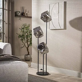 Stojaca lampa 72-26 Rock 3L Chrome glass