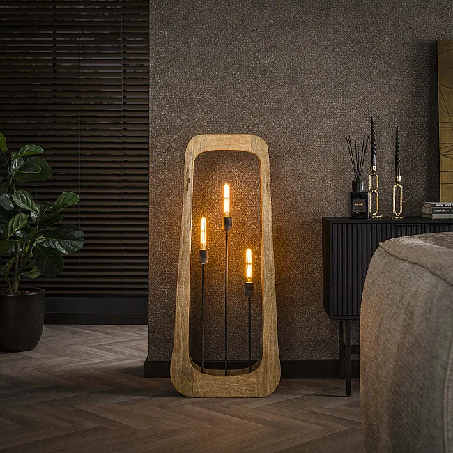 Stojaca lampa 72-95 Bray 3L Drevo Mango