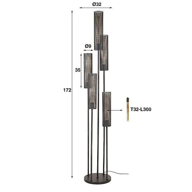 Stojaca lampa 73-83 Tube Mesh 5L