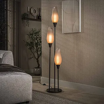 Stojaca lampa 76-90F Cocoon 3L Brown frosted glass