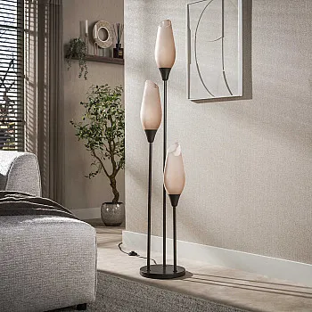 Stojaca lampa 76-90F Cocoon 3L Brown frosted glass