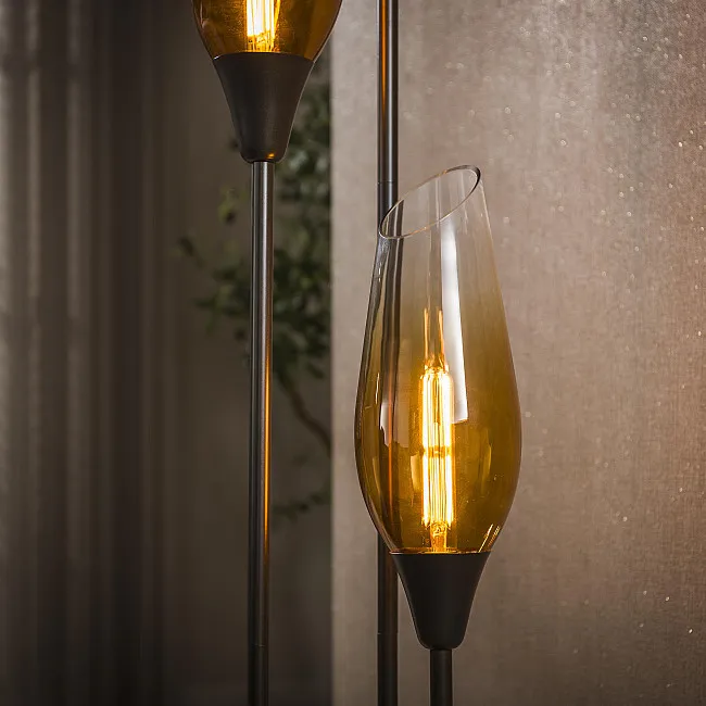 Stojaca lampa 76-90S Cocoon 3L Brown clear glass