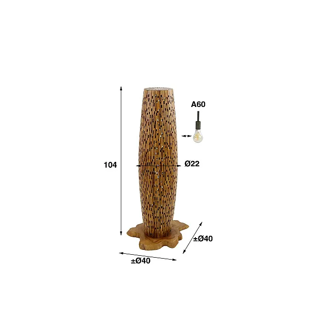 Stojaca lampa 80-80 Bars 2L Drevo Teak