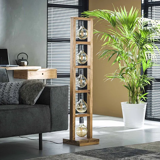 Stojaca lampa 82-55 Wooden Acacia frame