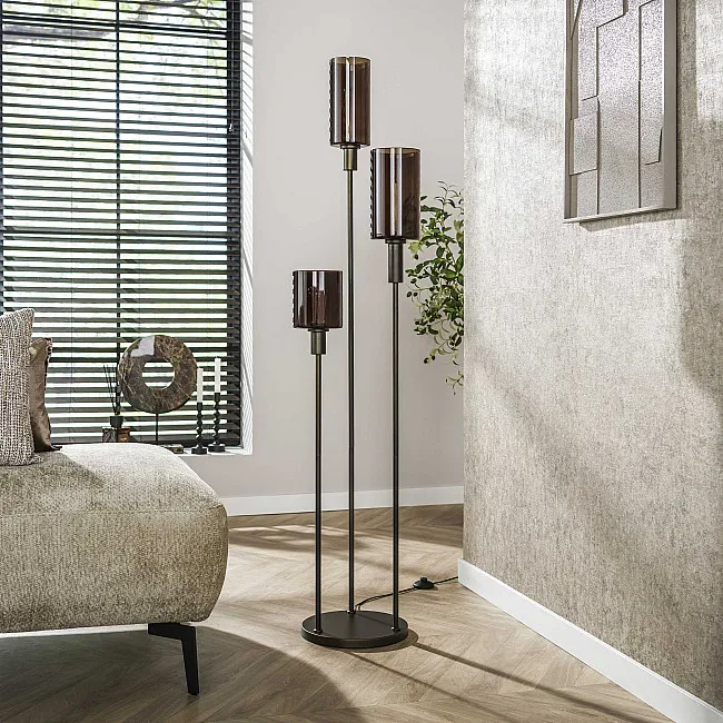Stojaca lampa 84-35 Sepiora 3L Brown Glass