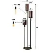 Stojaca lampa 84-35 Sepiora 3L Brown Glass