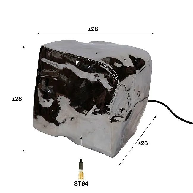 Stolová lampa 72-25 Rock 1L Chrome glass