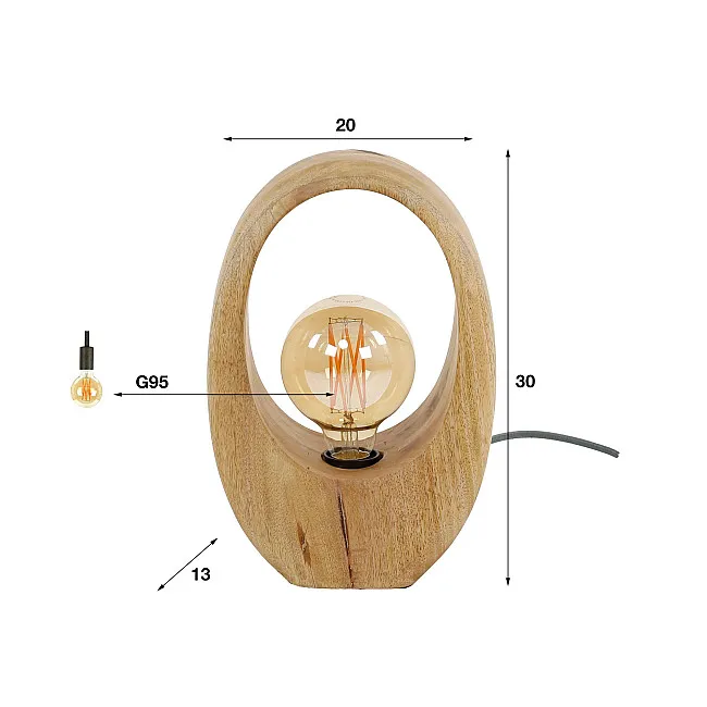 Stolová lampa 73-21 Arch 1L Drevo Mango